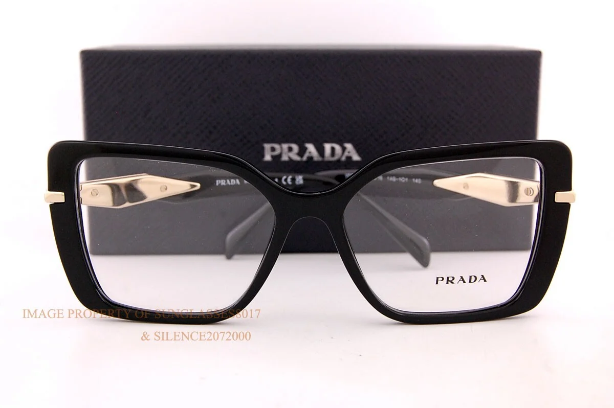 Brand New Prada Eyeglass Frames PR 03ZV 1AB Black For Women Size 55mm 2