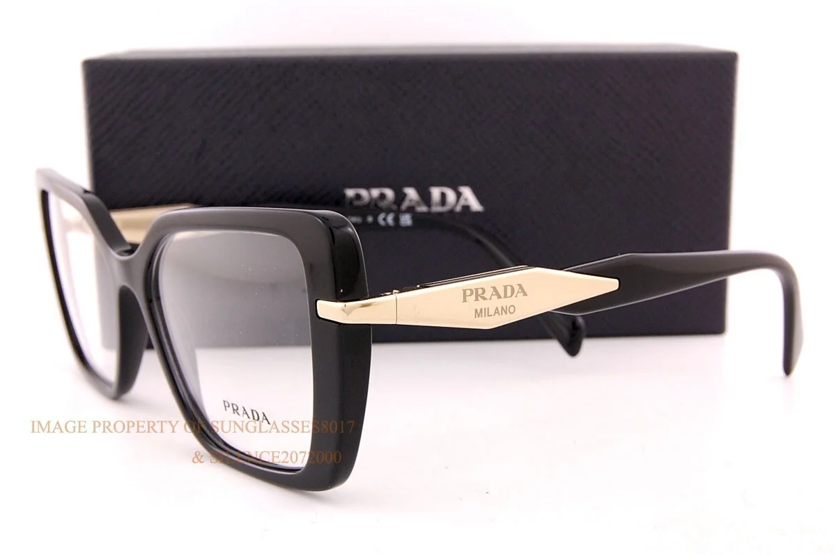 Brand New Prada Eyeglass Frames PR 03ZV 1AB Black For Women Size 55mm 3