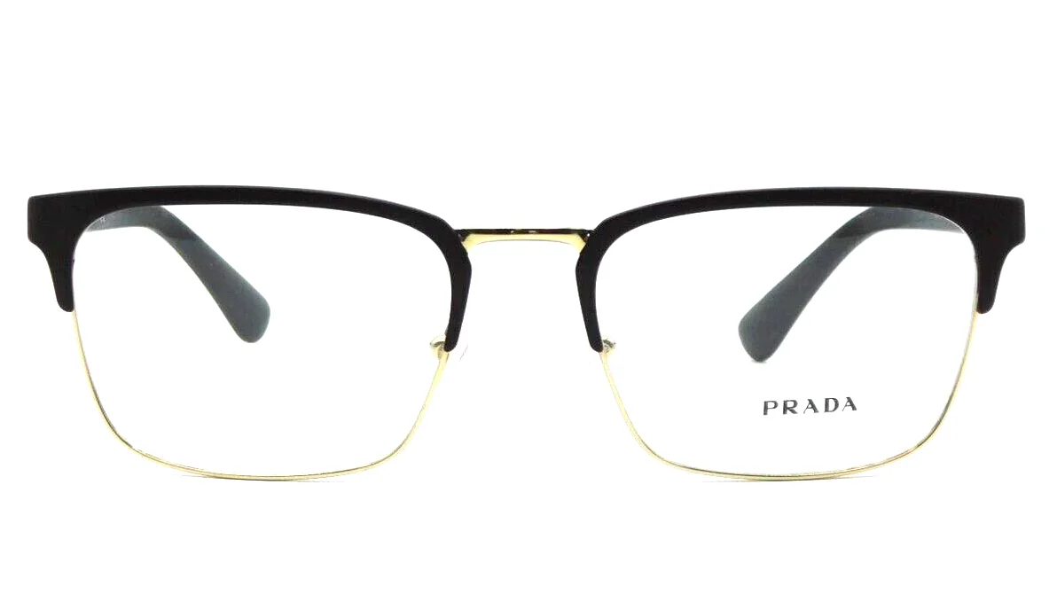 NEW PRADA PR 54TV 01U1O1 Matte Burnished/Pale Gold Rectangle Eyeglasses 55-19-14 2