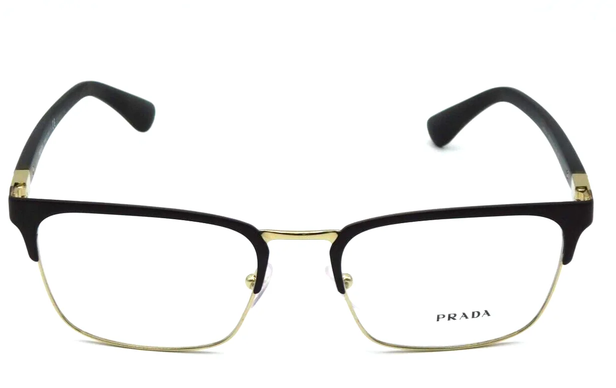 NEW PRADA PR 54TV 01U1O1 Matte Burnished/Pale Gold Rectangle Eyeglasses 55-19-14 4