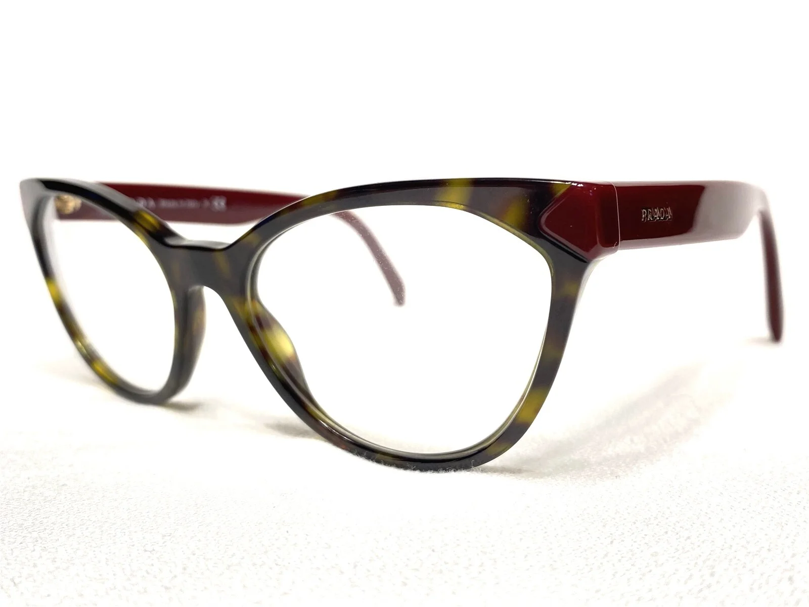 NEW Prada VPR02T USH-1O1 Womens Havana Cats Eye Modern Eyeglasses Frames 52/17 2