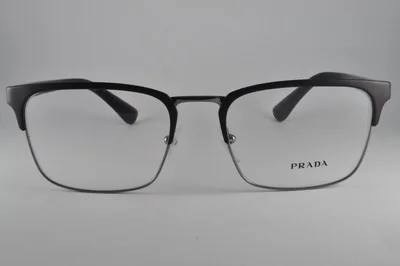 Prada Eyeglasses PR 54TV LAH1O1 Matte Brown/Gunmetal, Size 55-19-140 2