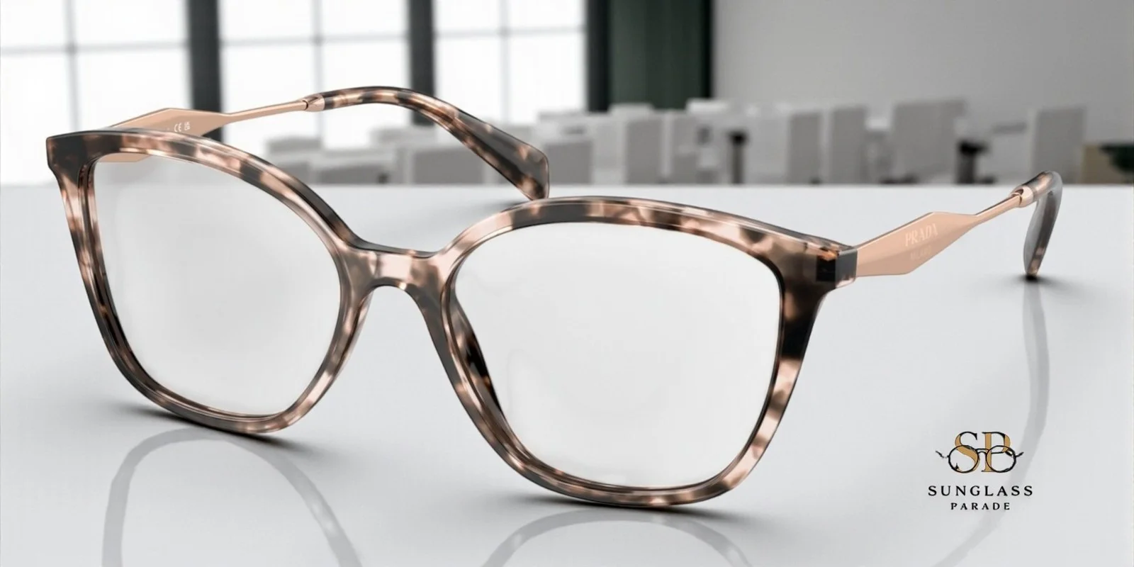 PRADA PR 02ZV ROJ1O1 Pink Tortoise Demo Lens 54 mm Women