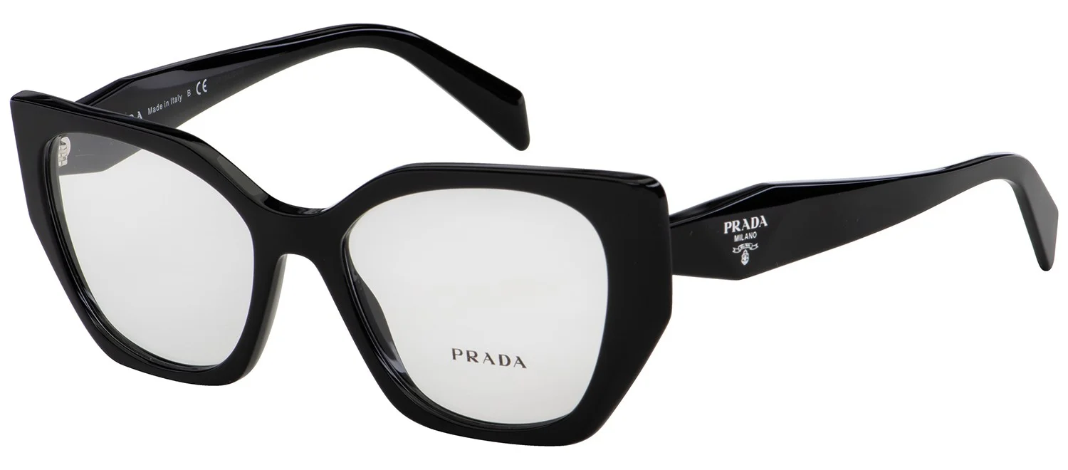 Prada PR 18WV 1AB1O1 Black Plastic Fashion Eyeglasses 52mm
