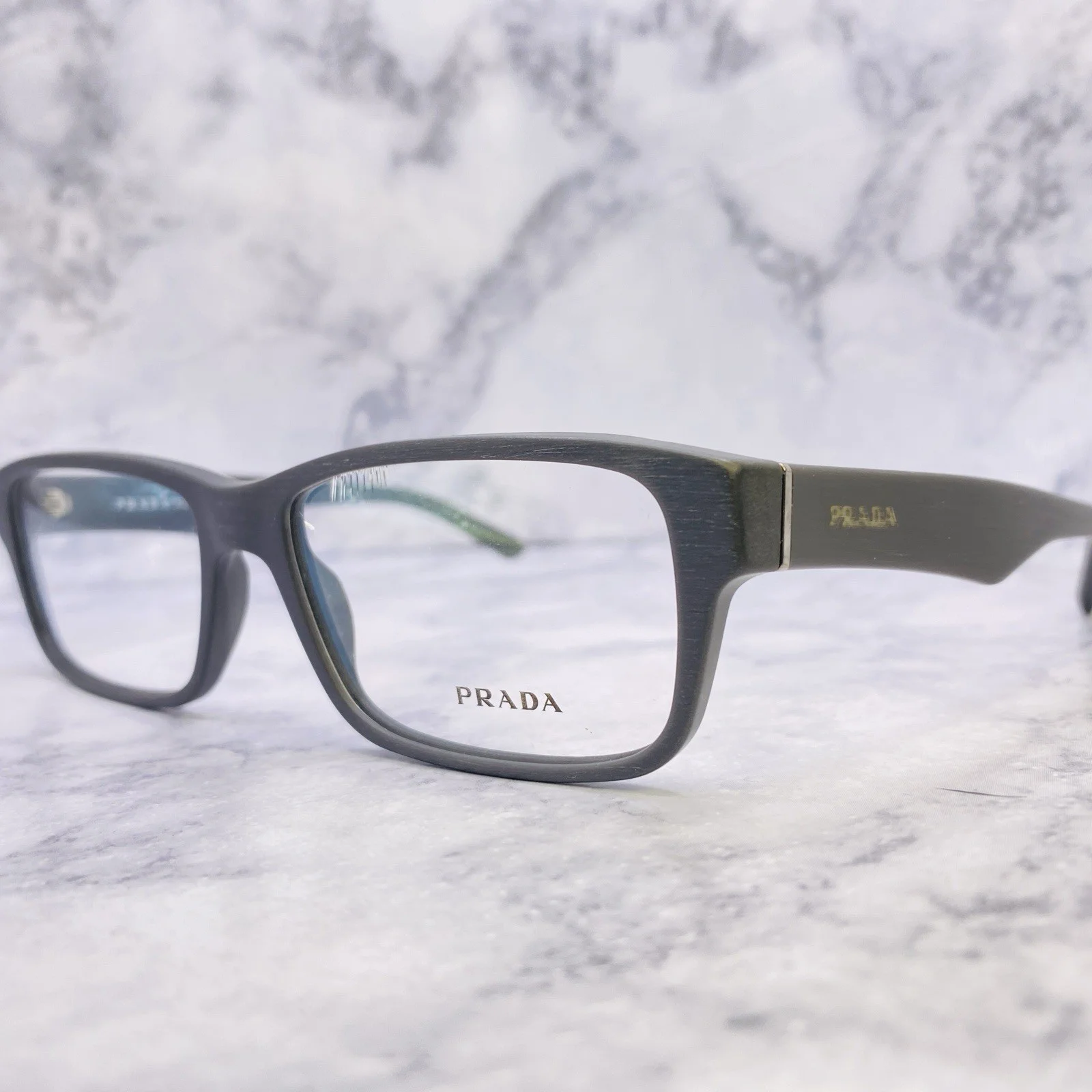 PRADA PR 54TV 01U1O1 Matte Burnished/Pale Gold Rectangle 55 mm Men