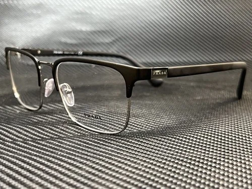 PRADA PR 54TV 1BO1O1 Matte Black Rectangle 55 mm Men