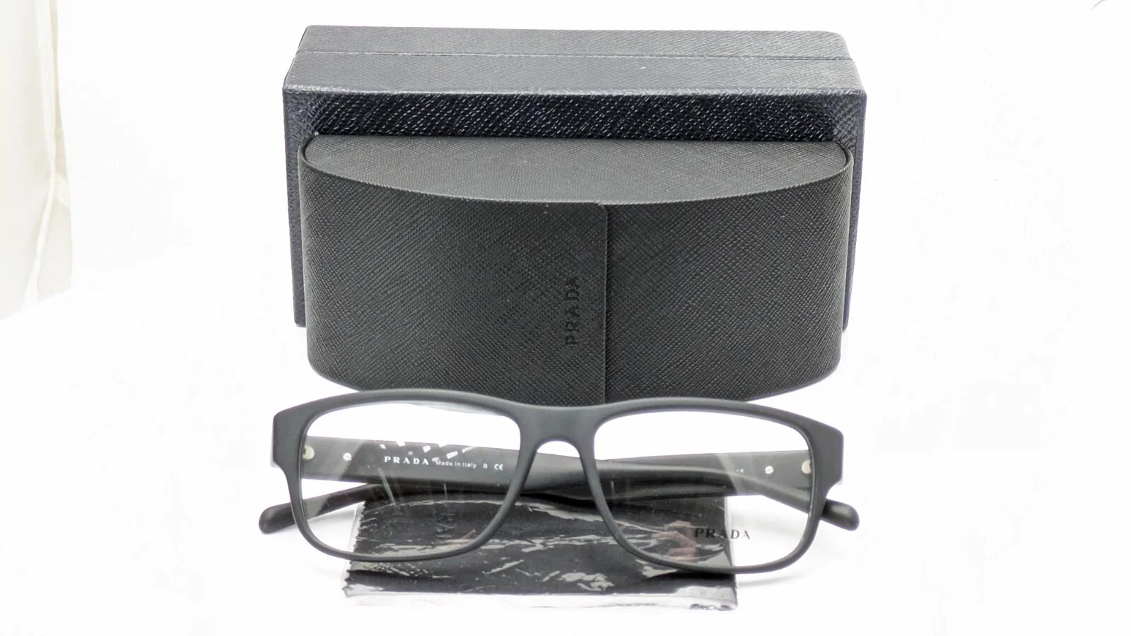 Prada VPR23R 1BO-1O1 Rectangle Matte Black Unisex Eyeglasses 56mm 2