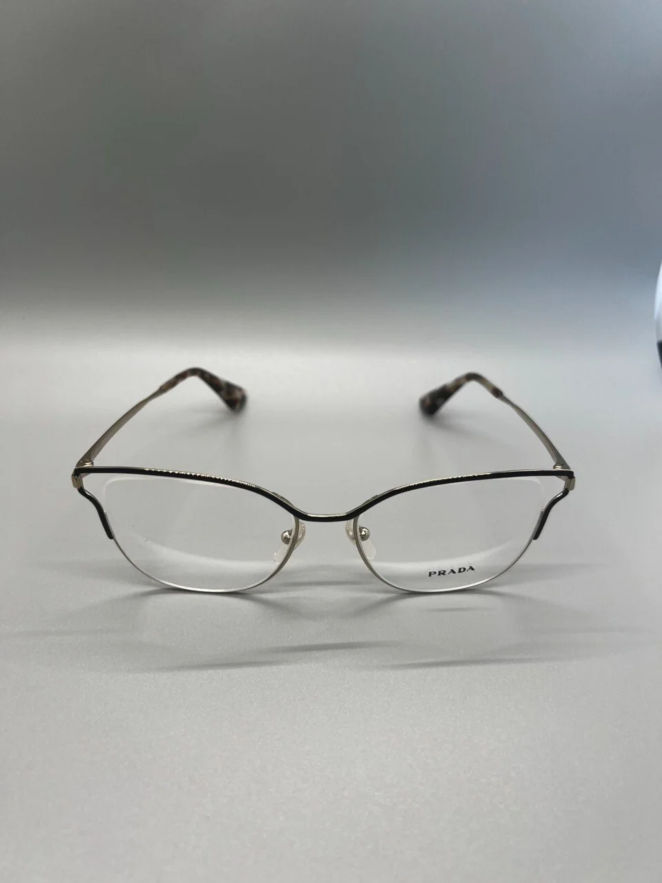 PRADA VPR54U QE3-1O1 53mm Black and Gold Eyeglasses Frames new